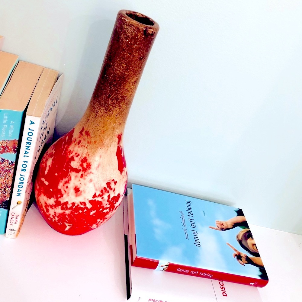 Home Decor Office Accent Vase Unique Handmade Art Piece Design Bookshelf or Room